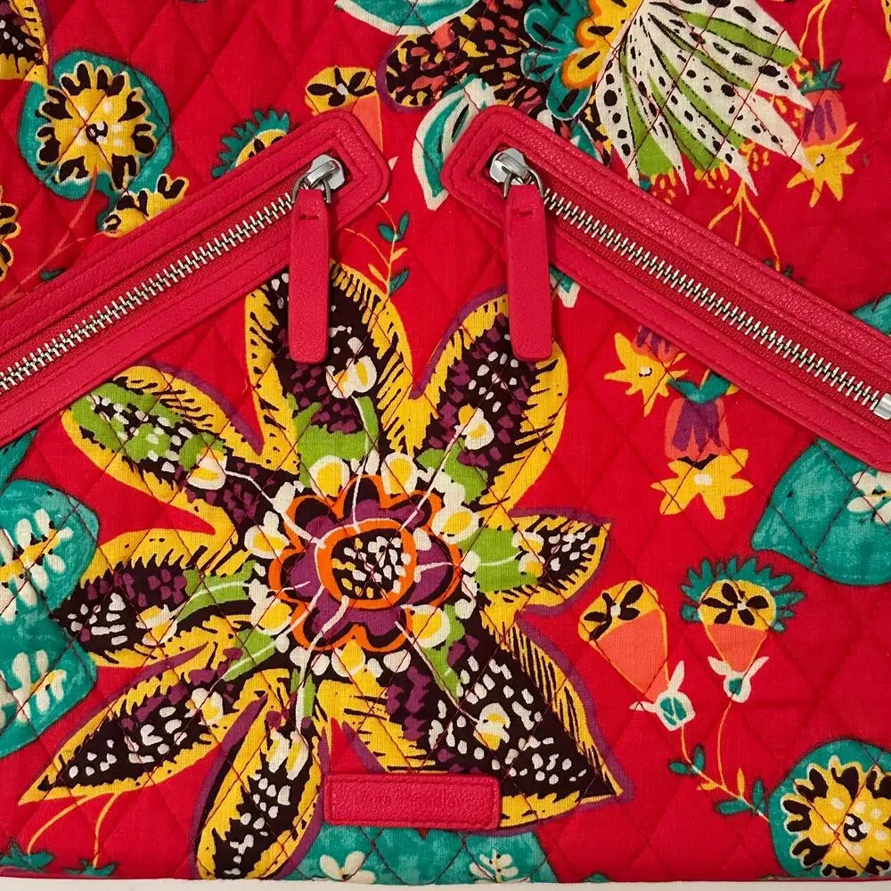 Vera Bradley NEW Vivian Hobo Bag Red Rumba Red Floral Print Crossbody Tote Purse